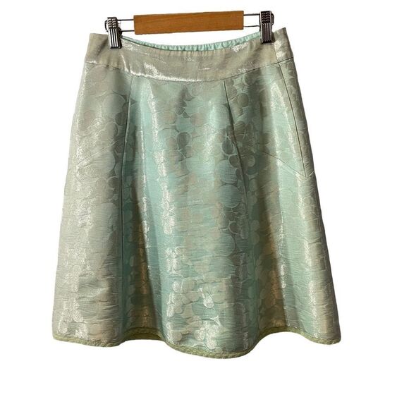 Marc Jacobs Mint Green Silk Flair A Line Skirt Size 2 - Picture 1 of 7
